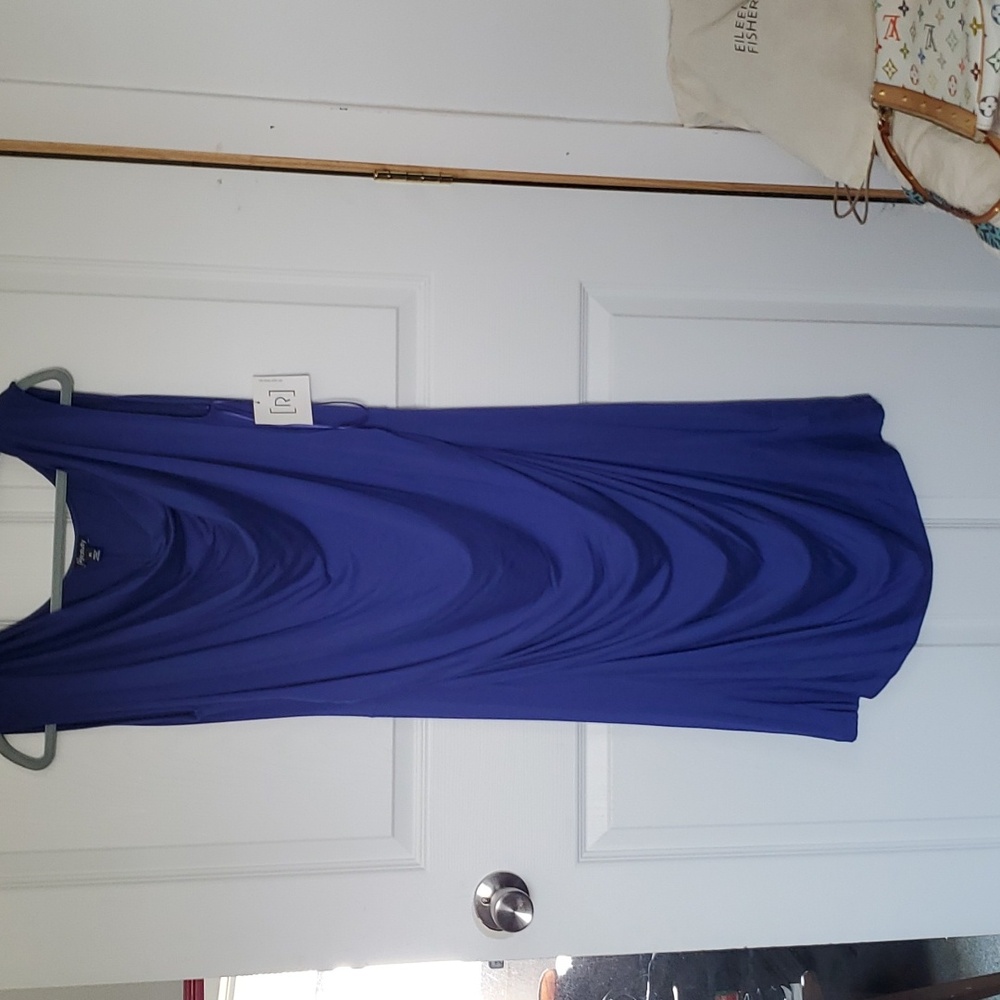 Relativity Blue draped jersey midi dress NWT 👗 💙  Size XL⚡️